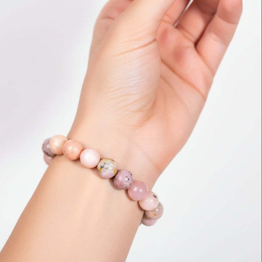 Peruvian pink opal healing bracelet The Peruvian Pink Opal Bracelet